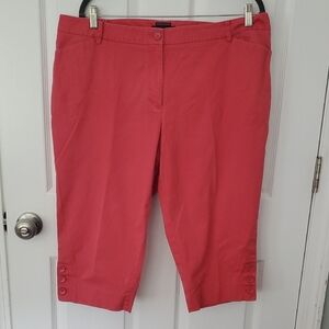Talbots Red Capris Mid-Rise Straight Leg